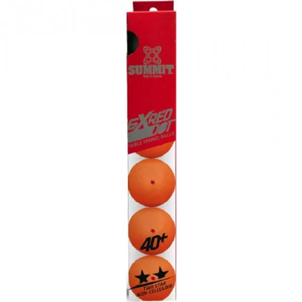 Summit 6 Red Dot Table Tennis Balls Orange