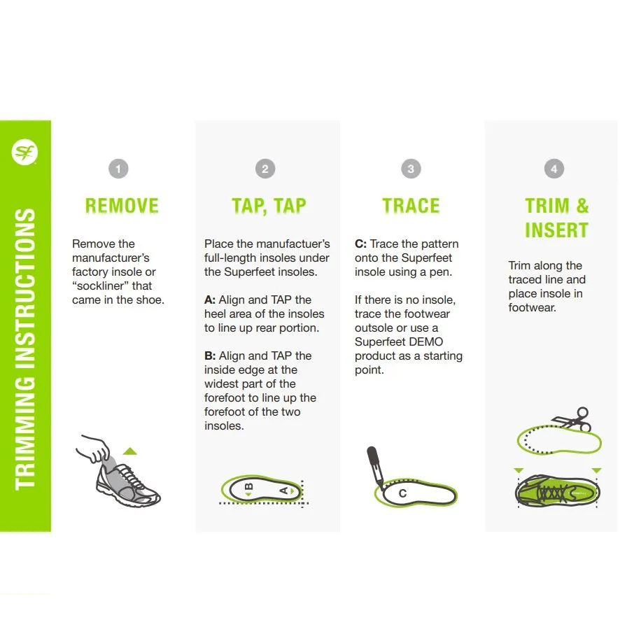 Superfeet Carbon Insoles - For Slim Fitting Athletic Footwear