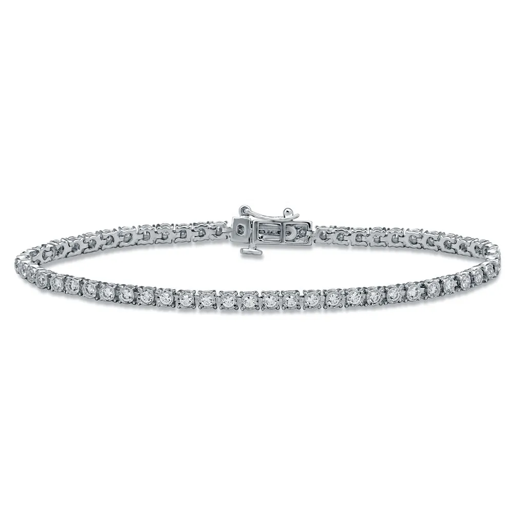 Tennis Bracelet with 1.25ct of Diamonds in 9ct White Gold
