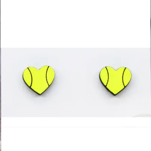 Tennis Heart and Racquet Earrings