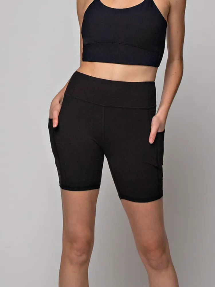 The Bradie Butter Soft Biker Short- Black