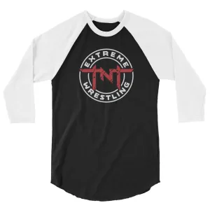 TNT Extreme Wrestling Logo 3/4 sleeve raglan shirt