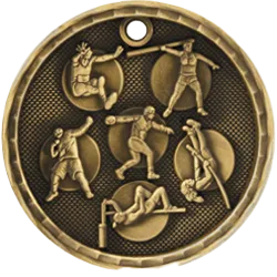 Track & Field 3-D 2" Medal