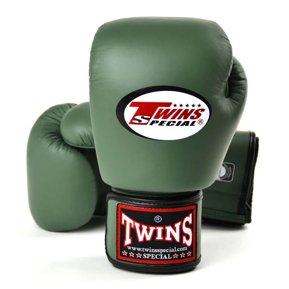 Twins BGVL3 Velcro Boxing Gloves Olive Green