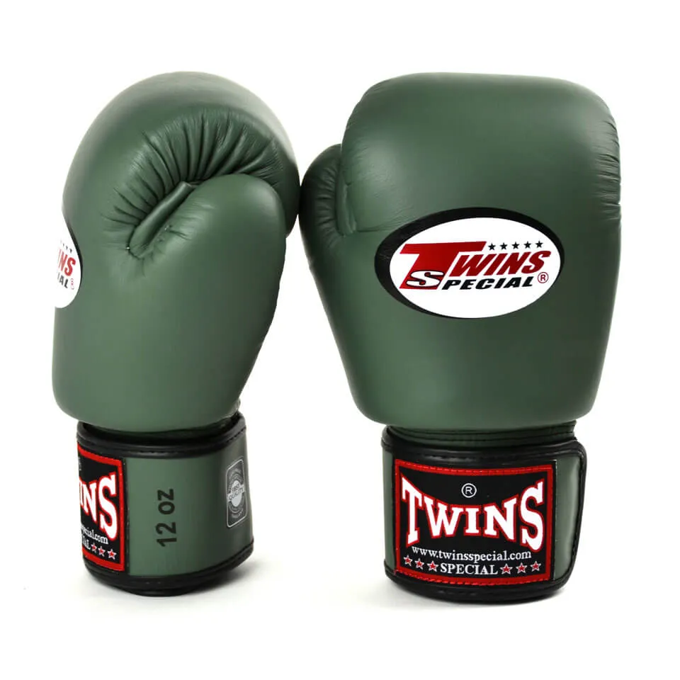 Twins BGVL3 Velcro Boxing Gloves Olive Green