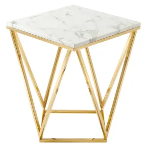 VERTEX GOLD METAL STAINLESS STEEL END TABLE