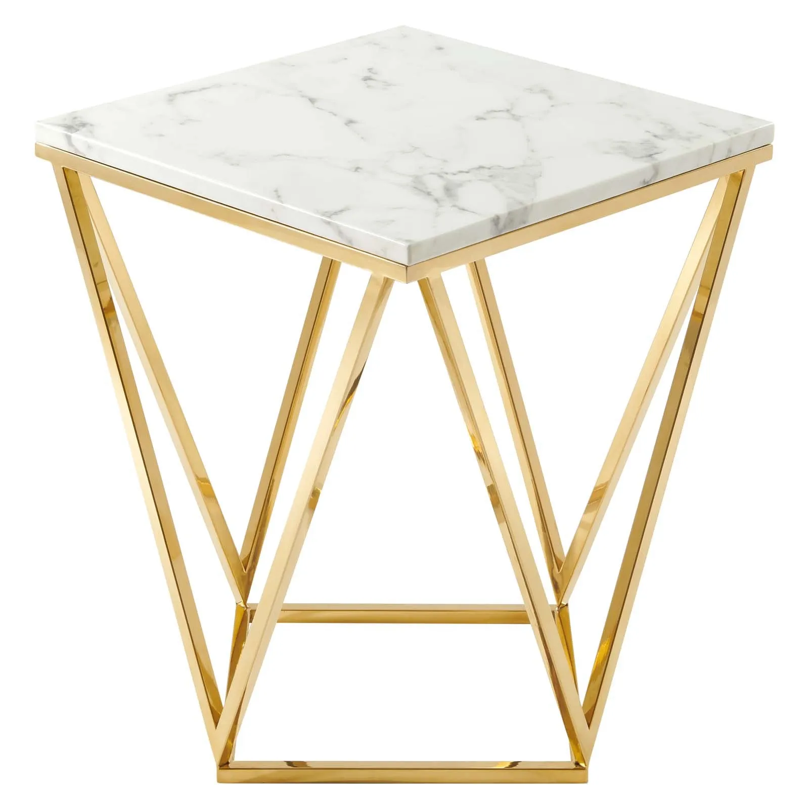 VERTEX GOLD METAL STAINLESS STEEL END TABLE