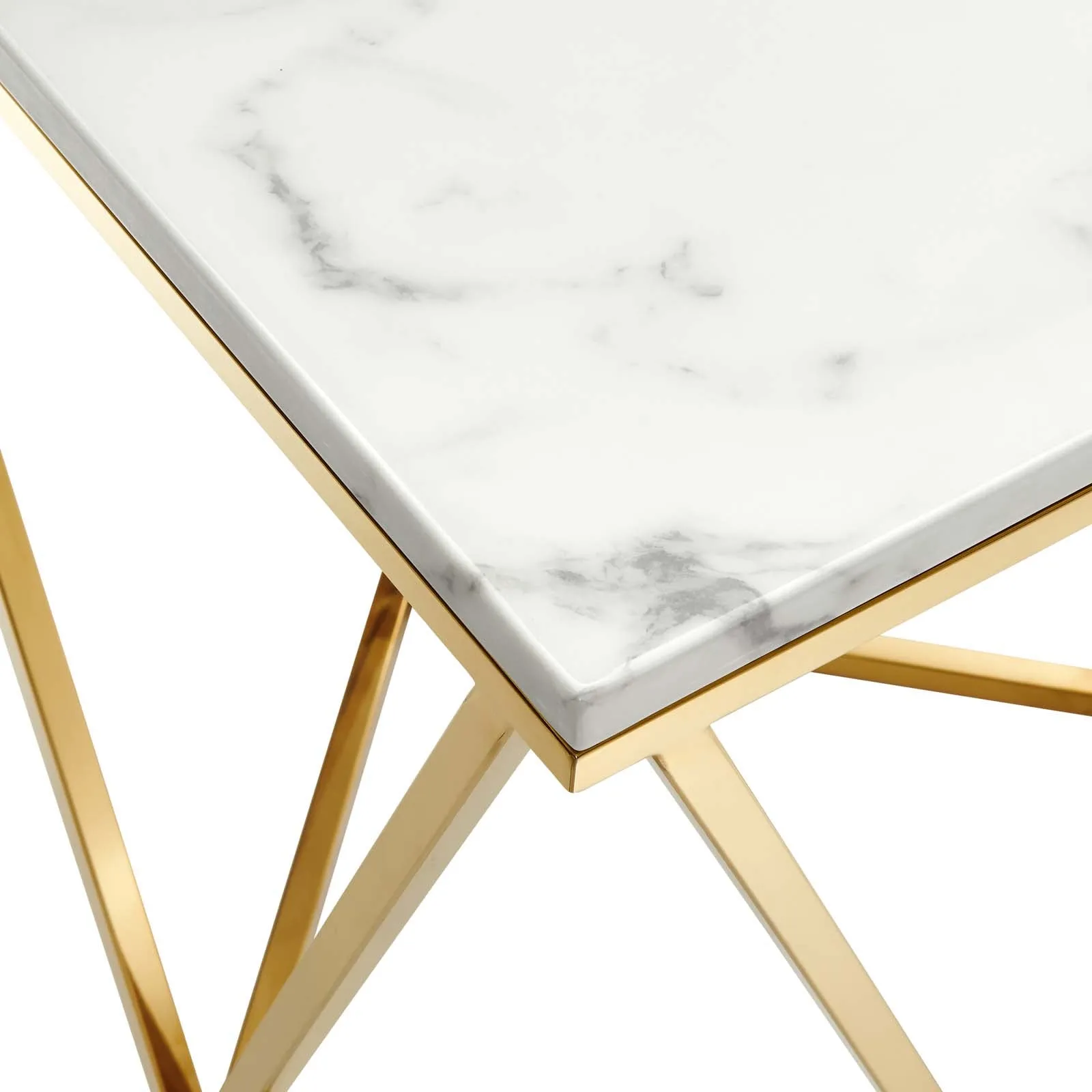 VERTEX GOLD METAL STAINLESS STEEL END TABLE