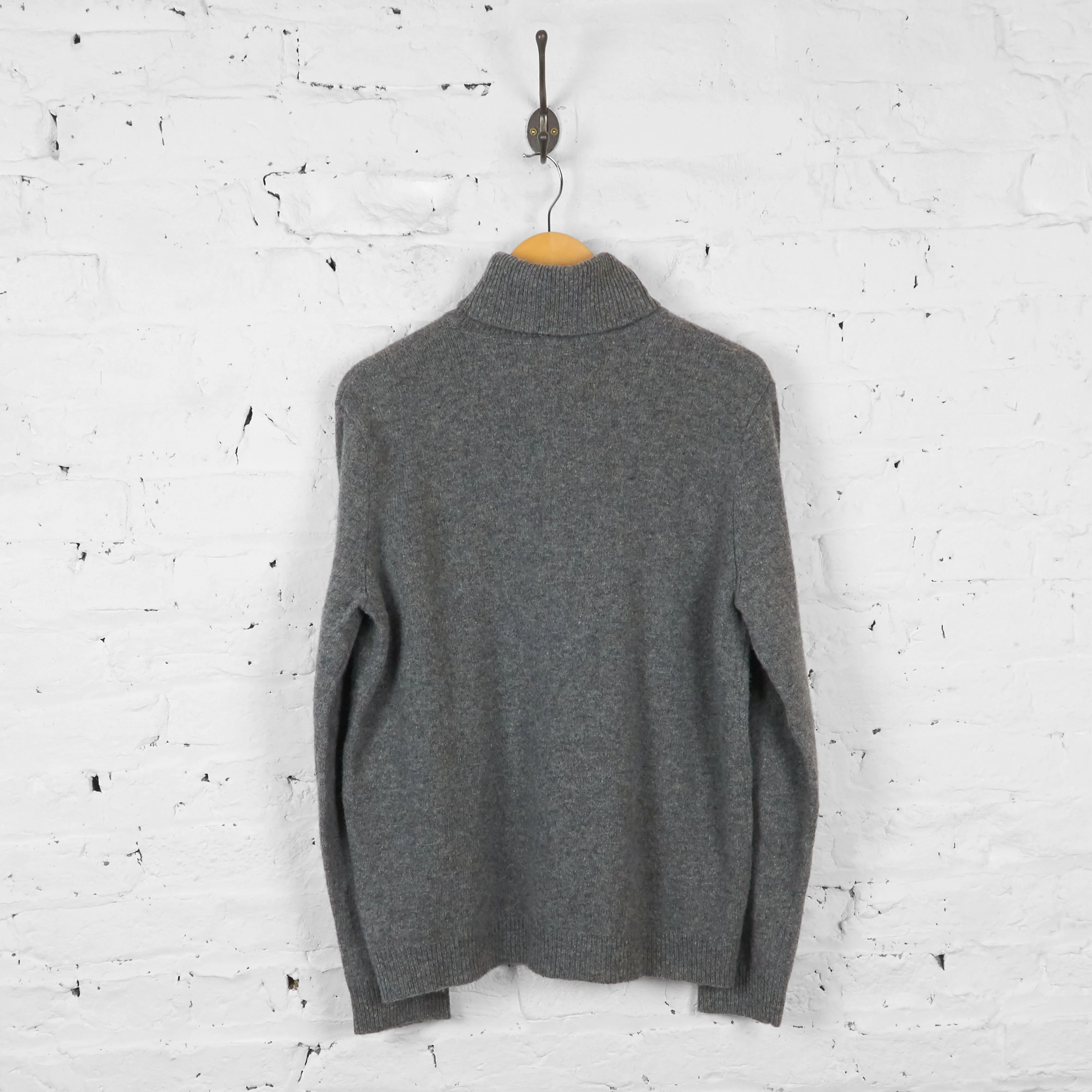 Vintage Ralph Lauren Turtle Neck Ice Skating Jumper - Grey - XL