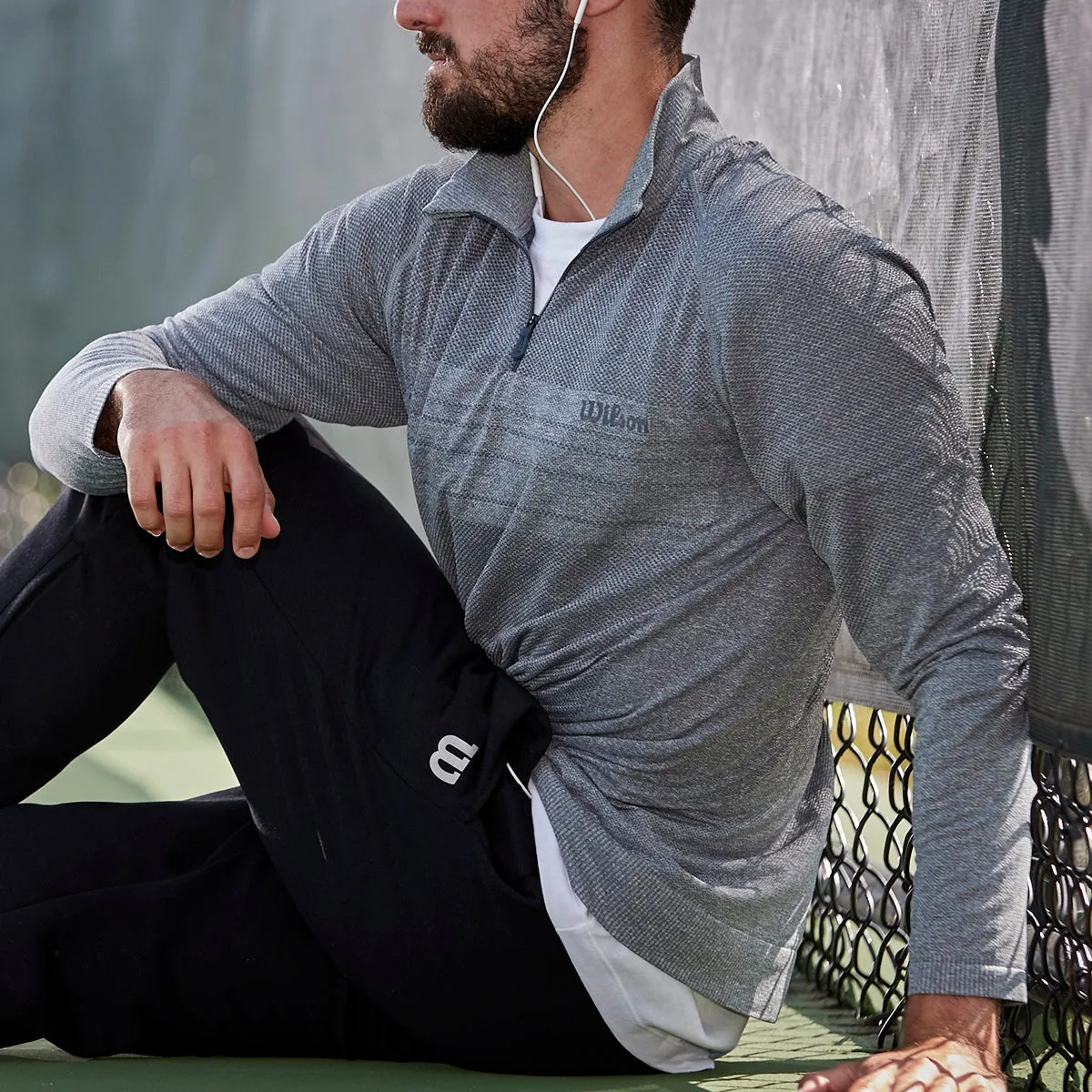 Wilson Men's Seamless 1/4 Zip Turbulence (Grey)