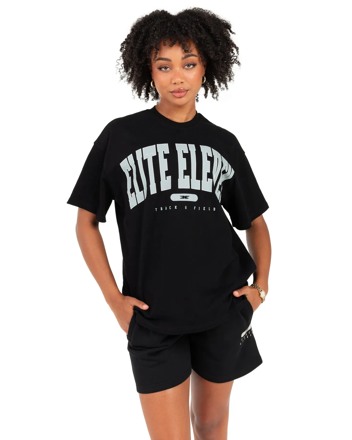 Women's Track & Field Oversized Tee - Black