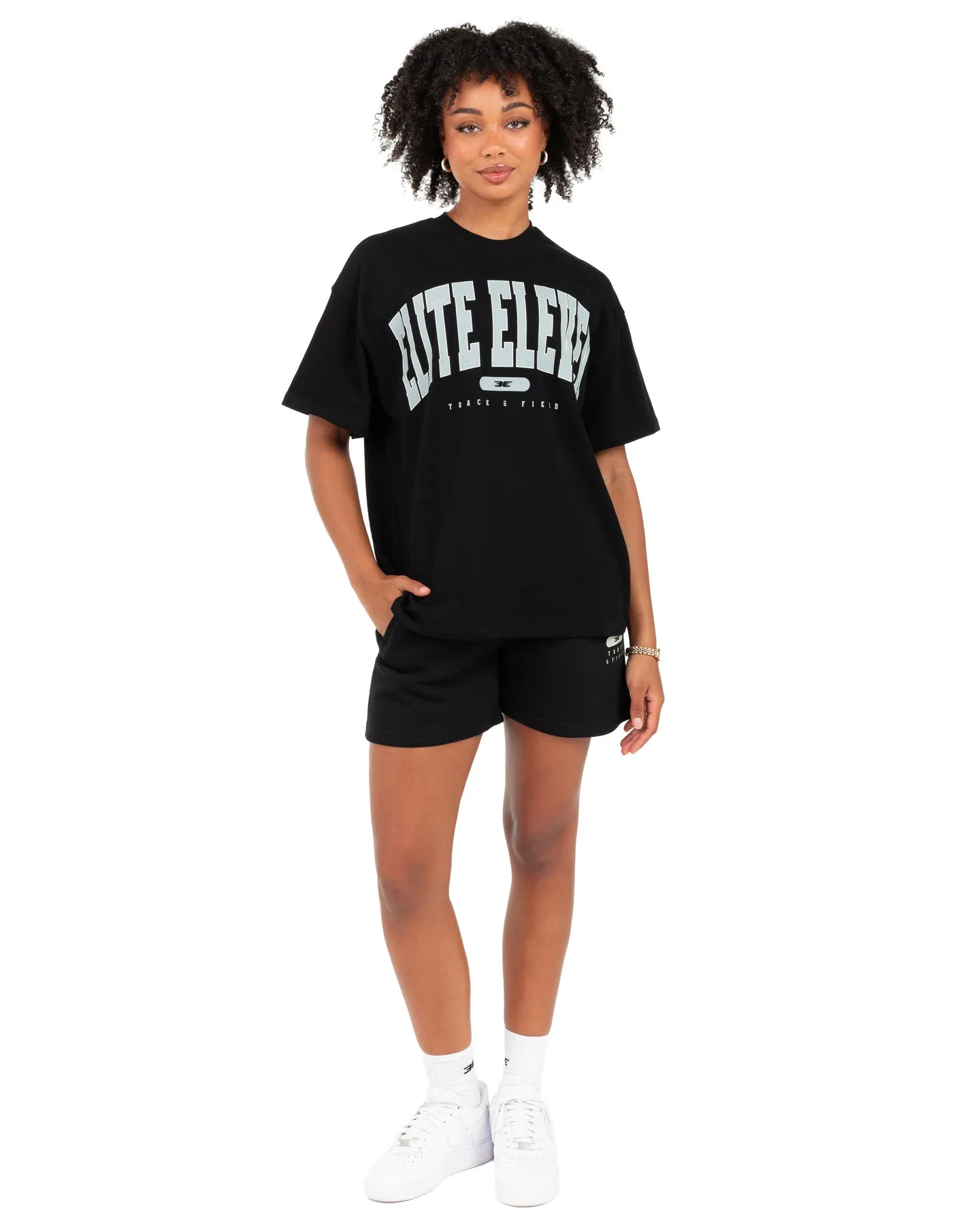 Women's Track & Field Oversized Tee - Black
