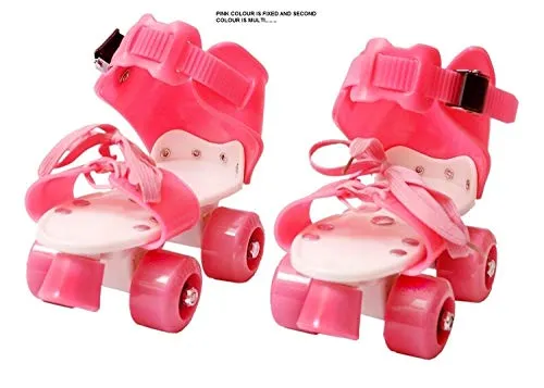 WON Roller Skates for Kids Age 5-12 Years Adjustable 4 Wheel Skating Shoes Very Smooth (Multi Color)