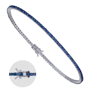 World Diamond Group Bracelet Tennis Oro White 18kt 6.10gr Diamond 0.02ct color G Puree VS Zaffiri 2.32ct BTF001ZB