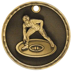 Wrestling 3-D 2" Medal