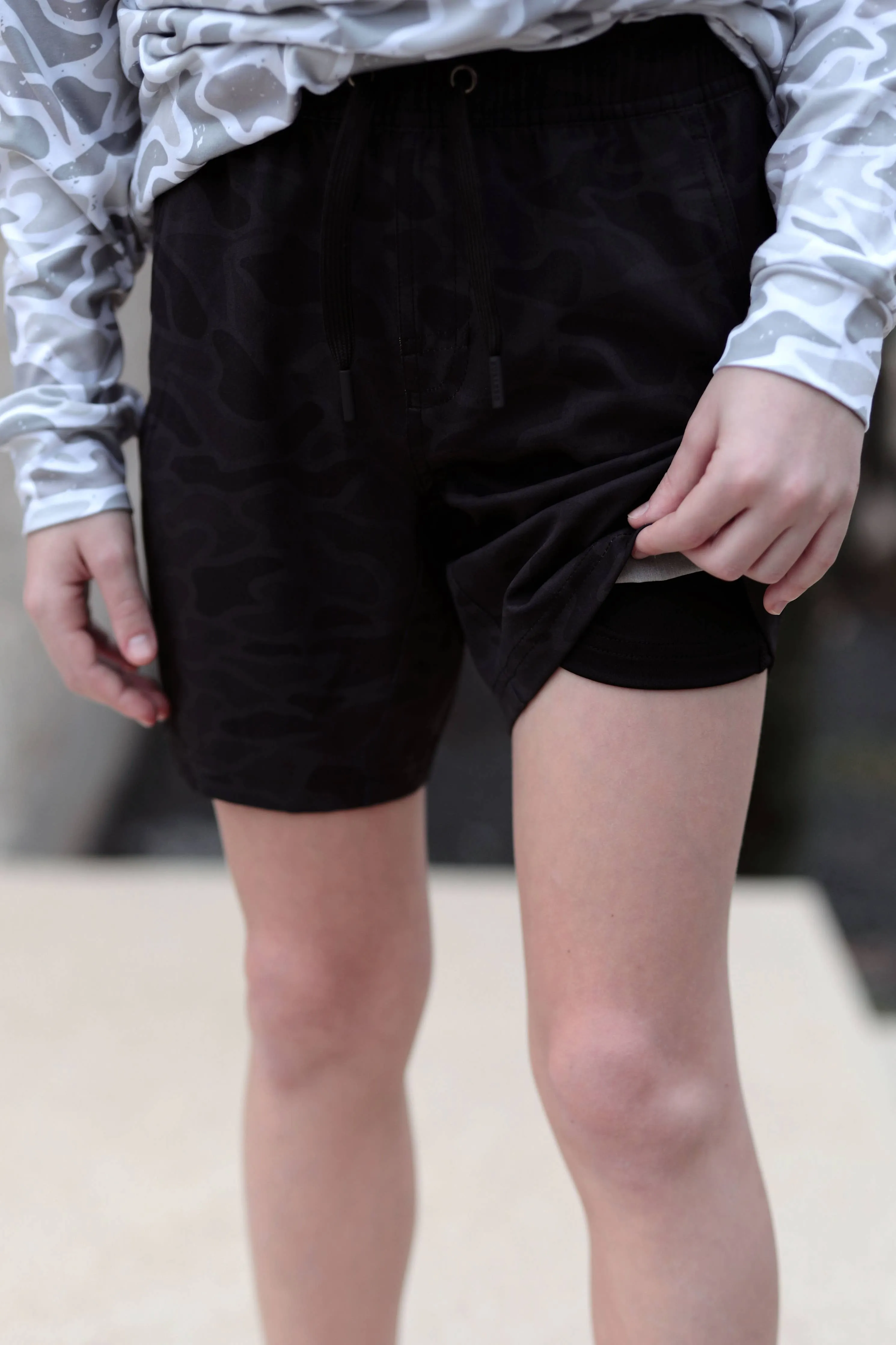 Youth Athletic Short - Black Camo